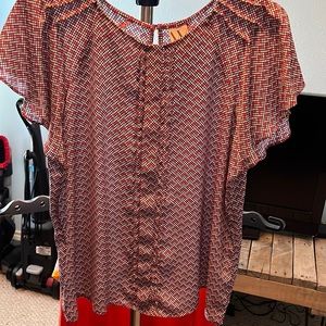 Multicolored blouse (gray, pink, and white)